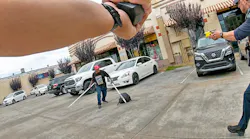 Oakland police confront man with homemade bladed pole weapons