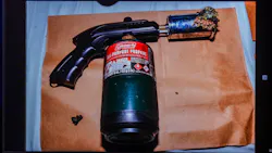 The blowtorch used by a suspect in a Las Vegas police shooting
