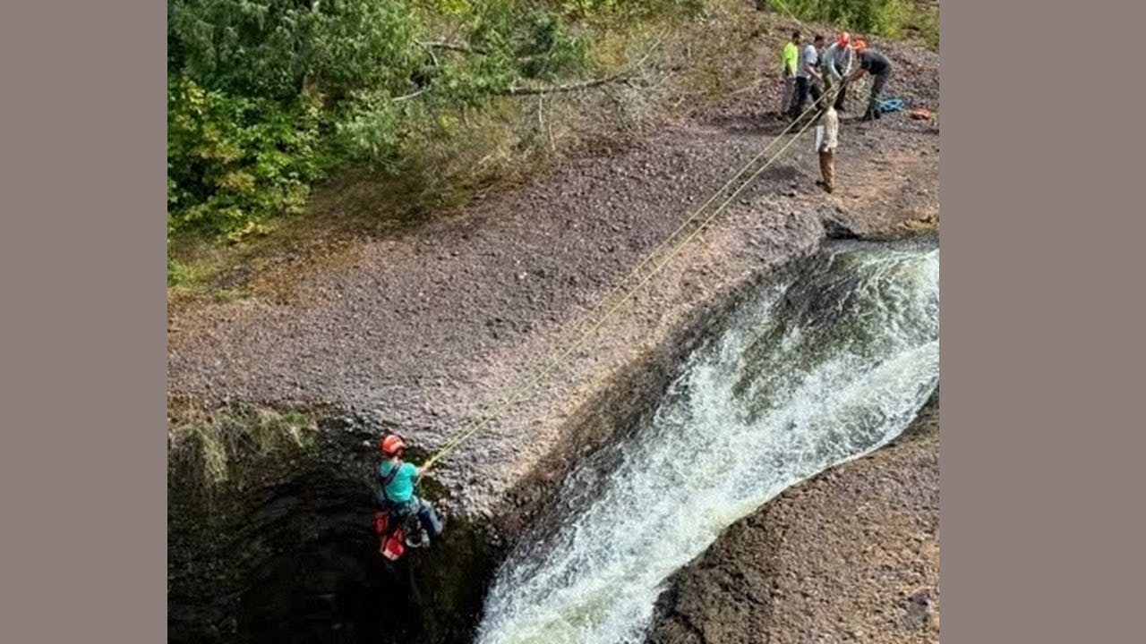 The Gogebic County Search & Rescue Team saves two people swept over Rainbow Falls