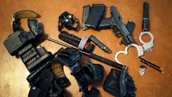 Police duty gear laid out