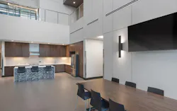 Shared amenities like the fitness center and break area at the Lee’s Summit Joint Operations Facility cultivate a cohesive culture, empowering police and fire teams to connect and recharge.