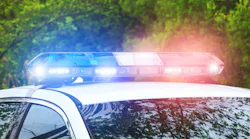 Police patrol car emergency lights