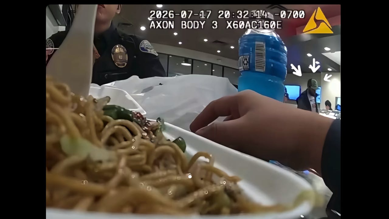 Monrovia police spot a man wanted on probation violation while on a dinner break at Panda Express