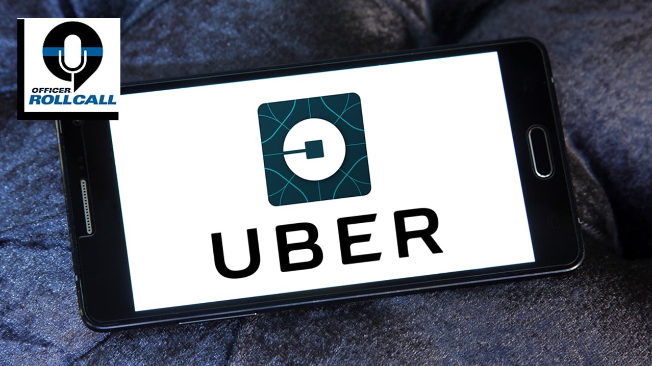 Uber logo on cellphone