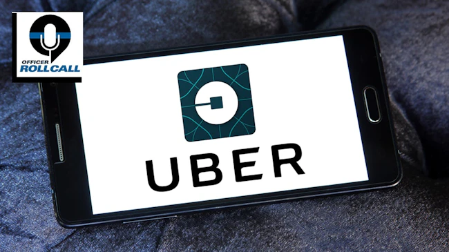 Uber logo on cellphone