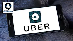 Uber logo on cellphone