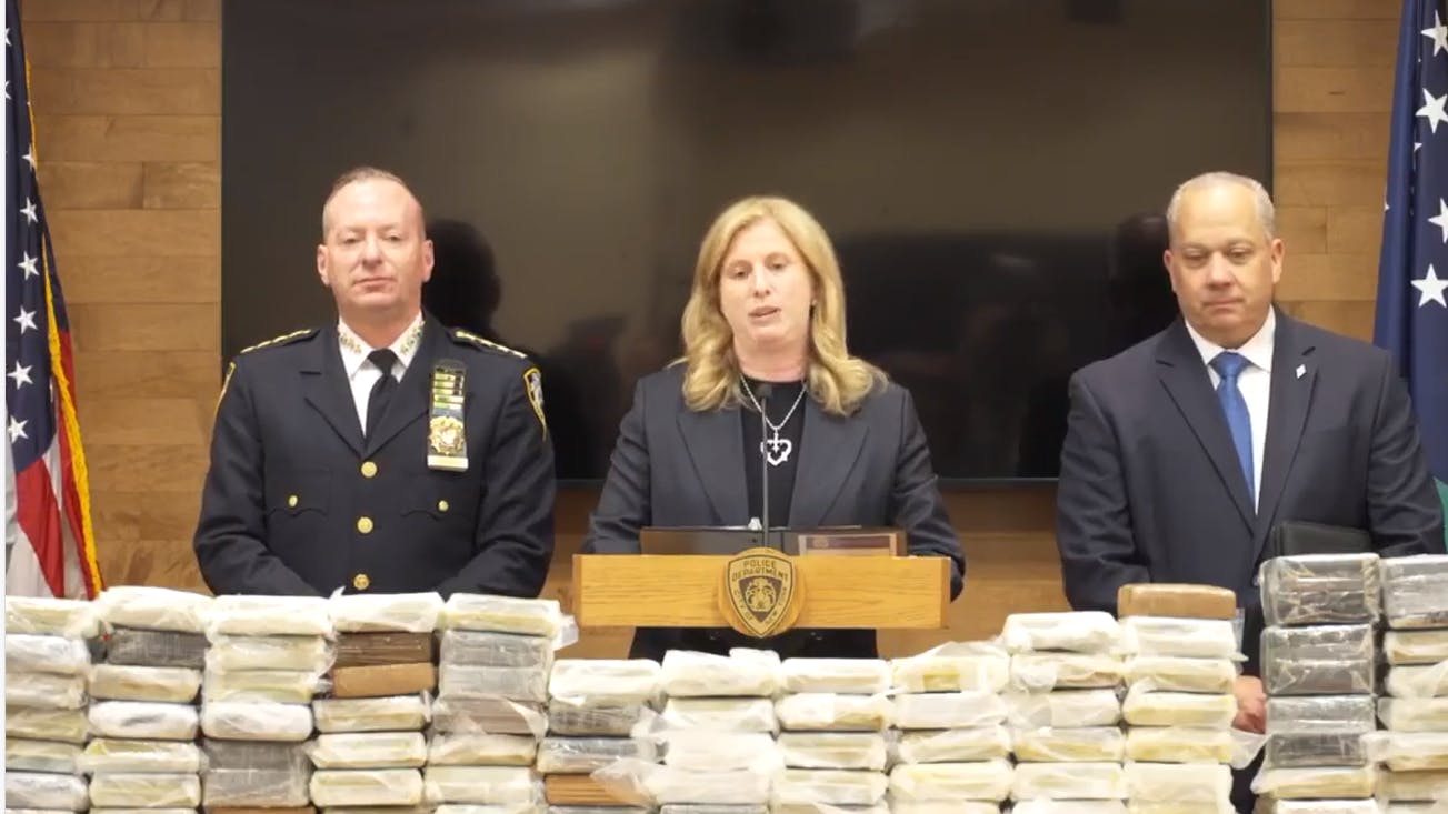 NYPD Commissioner Jessica Tisch discusses a drug bust that recovered over $10 million in cocaine