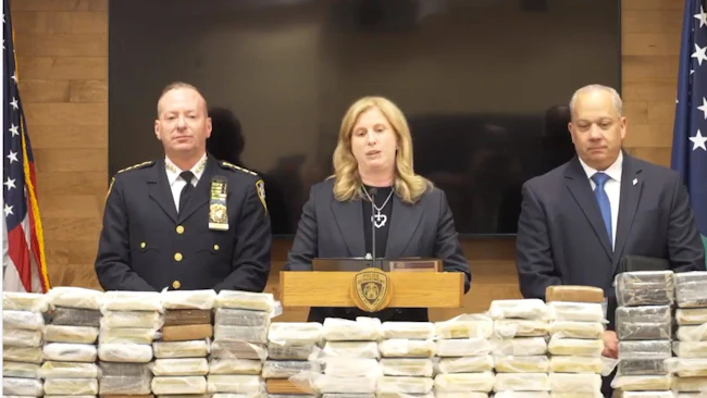 NYPD Commissioner Jessica Tisch discusses a drug bust that recovered over $10 million in cocaine