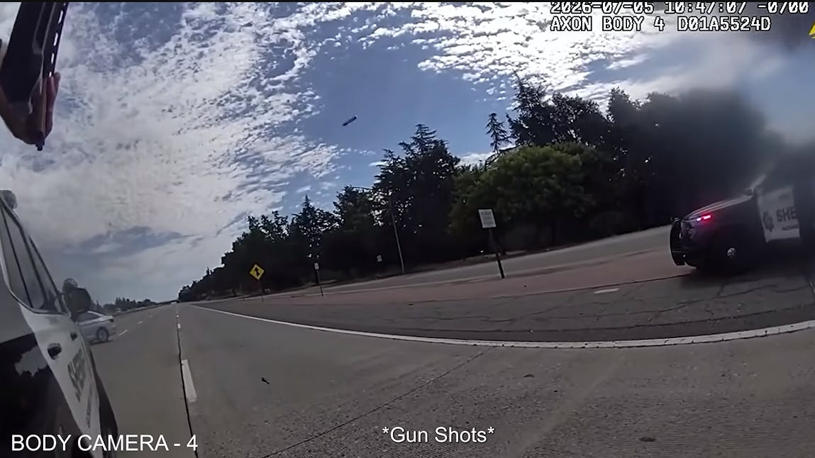 Sacramento County deputies open fire during an interstate standoff with a domestic violence suspect