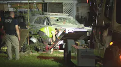A stolen Dayton police cruiser crashed into an occupied home