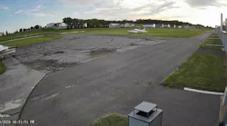 Security camera footage captured the crash between a Pennsylvania State Police helicopter and an airplane at Carlisle Airport