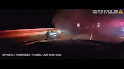 Robstown police officers pull an unconscious driver from a burning car after crash during a chase
