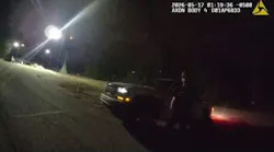 Fort Smith Police Officer Kyle Newman confronts a driver during a traffic stop