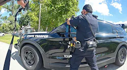 Houston police and a Texas trooper confront a man with a rifle accused of firing on passing vehicles