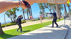 Santa Monica police confront a man armed with a knife
