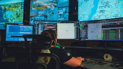 A dispatcher with the Lee County Sheriff's Office in Florida is seen using Octave OnCall.