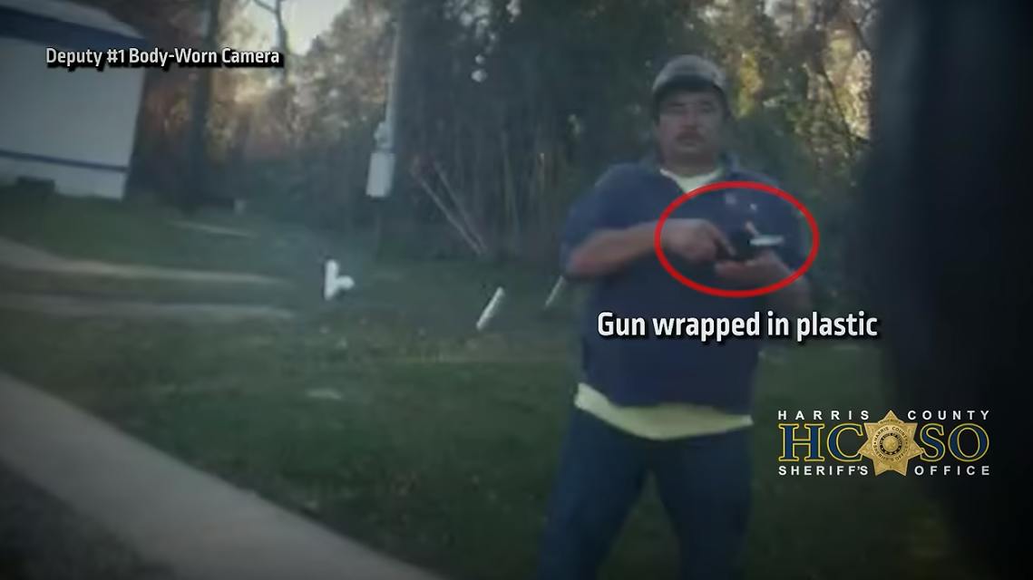 Suspect claiming to be a law enforcement officer pulls a gun on Harris County deputies