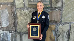 Rochester Police Officer Nicole Amatore holding her plaque for New York State's 2026 Police Officer of the Year Award