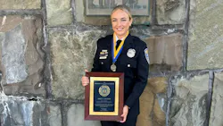 Rochester Police Officer Nicole Amatore holding her plaque for New York State's 2026 Police Officer of the Year Award