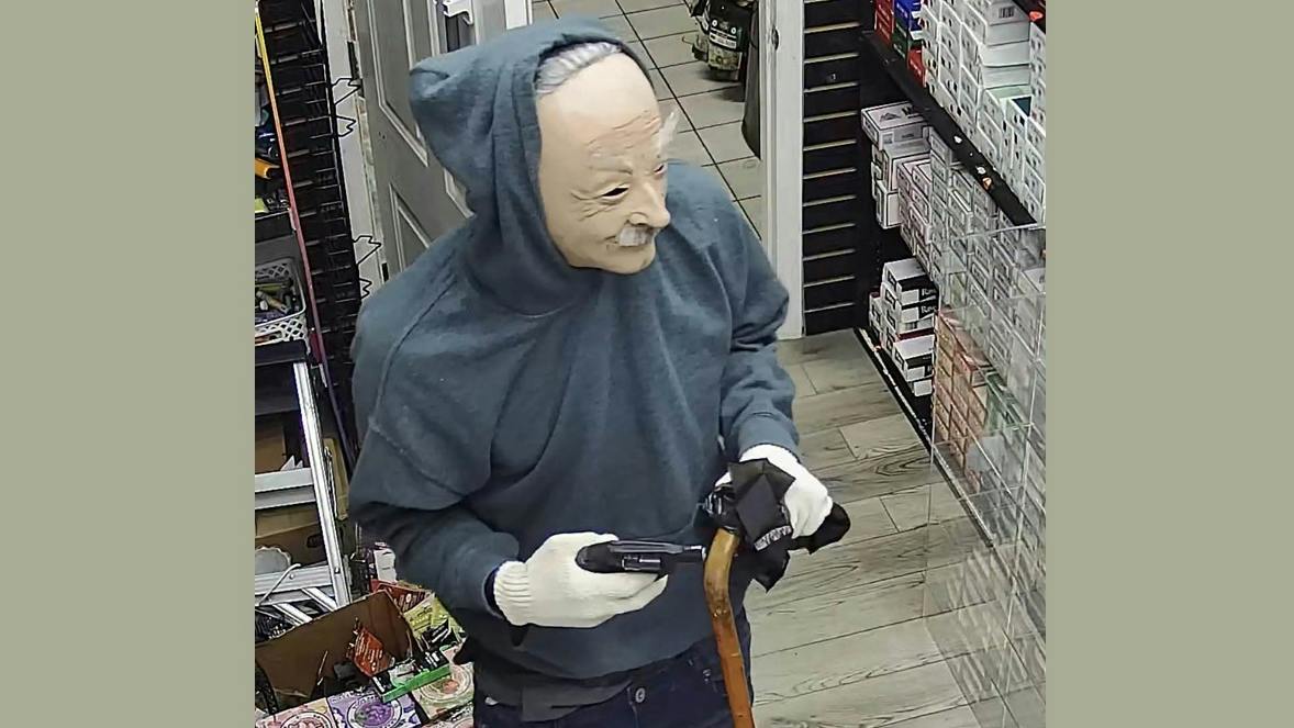 Armed robbery suspect caught on security camera footage