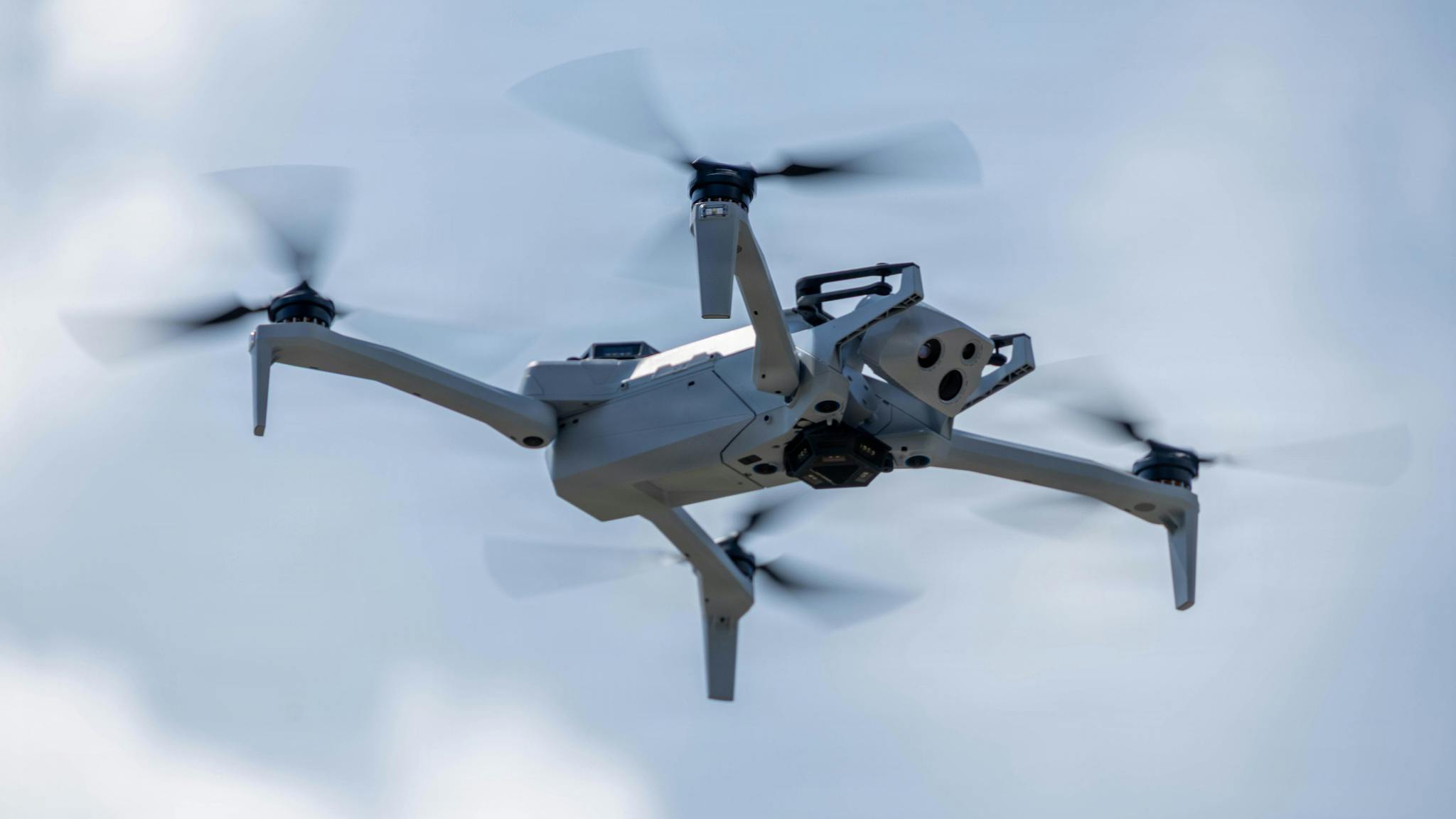 Skydio drone in the sky