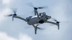 Skydio drone in the sky