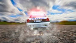 Speeding police cruiser