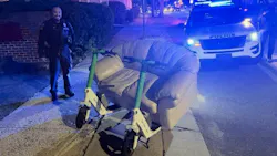 Charlotte-Mecklenburg police stop two men driving a couch mounted on electric scooters