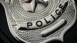 Close up of a police badge