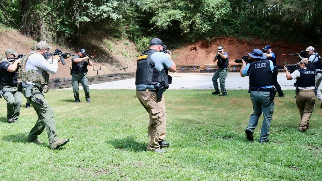 A law enforcement dry-fire training circle