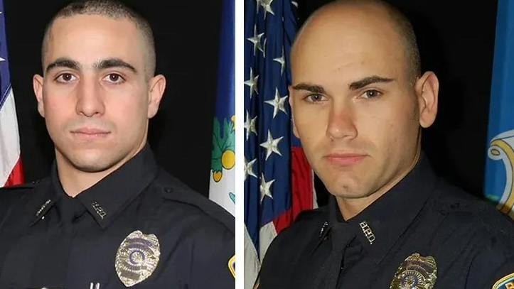 Bristol Police Sgt. Alex Hamzy (left) and Lt. Dustin DeMonte