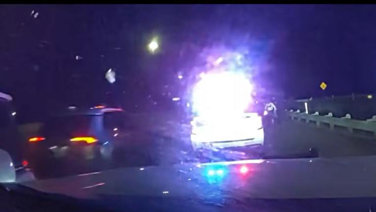 Driver crashes into Montgomery County deputy's cruiser door