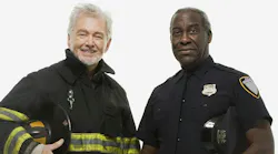 A firefighter and police officer
