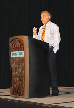 The drive for sustainability is having a major impact on manufacturing, Siemens executive Raj Batra told attendees during his The drive for sustainability is having a major impact on manufacturing, Siemens executive Raj Batra told attendees during his