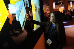 Multi-touch interactive walls on site in Orlando and Frankfurt were big attractions for conference attendees.