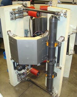 The AURI (Autonomous Underwater Riser Inspector) is designed to gather images for periodic inspections of flexible, underwater p The AURI (Autonomous Underwater Riser Inspector) is designed to gather images for periodic inspections of flexible, underwater p