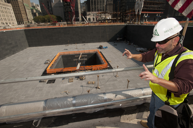 Delta Fountains co-owner Joe Petry describes the unique requirements of the reflecting pools. Photo: Siemens