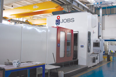 A 5-axis milling machine from Jobs S.p.A. about ready for shipment.