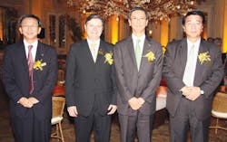 Shinichi Yoshida, Nelson Ninin, Shuzo Kaihori and Teruyoshi Minaki at the 35th Yokogawa anniversary event in Brazil. Shinichi Yoshida, Nelson Ninin, Shuzo Kaihori and Teruyoshi Minaki at the 35th Yokogawa anniversary event in Brazil.