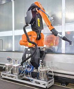 NABIs robotic paint line relies on eight ABB robots, two in each of four zones, to apply primer, two base coats and a final clea