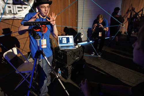 Using MakerBot's Thing-o-Matic 3D printer, the infrared camera bar from a Microsoft Kinect system and software he wrote himself,