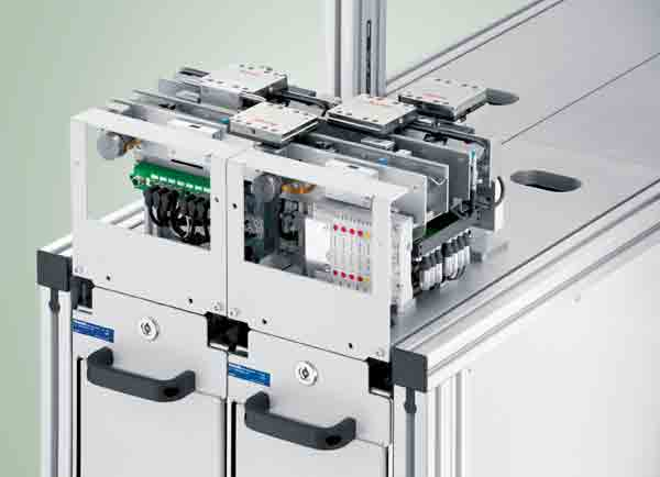 The Bosch 'desktop factory' locates components within an area about the size of two sheets of A4 paper.