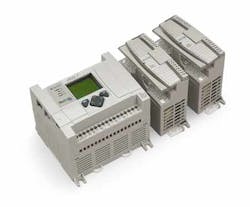 The Micrologix controller (top) on board the liquid filler (below) plays a key role in making the machine Web-enabled and Ethern The Micrologix controller (top) on board the liquid filler (below) plays a key role in making the machine Web-enabled and Ethern