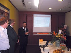 Citect CEO Richard Webb outlining plans for the region at the Jan. 26 opening of Citect?EURs office in Singapore.