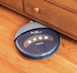 The Roomba Scheduler Vacuuming Robot from iRobot Corp.automatically cleans floors on a schedule set by the user. The Roomba Scheduler Vacuuming Robot from iRobot Corp.automatically cleans floors on a schedule set by the user.