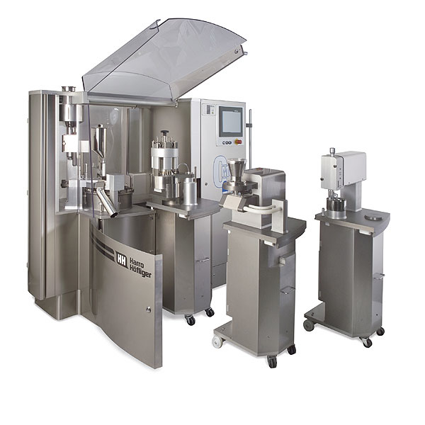 This capsule filler shows the modular construction that some packaging machine builders are adopting. Modularity allows designer