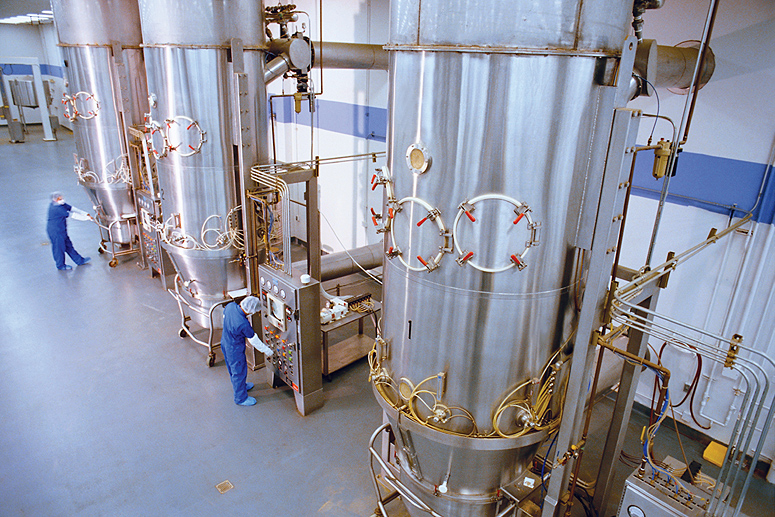 Bayer relies on radar, ultrasound, and pressure sensors to monitor the levels of the remote storage tanks, like these, that it m