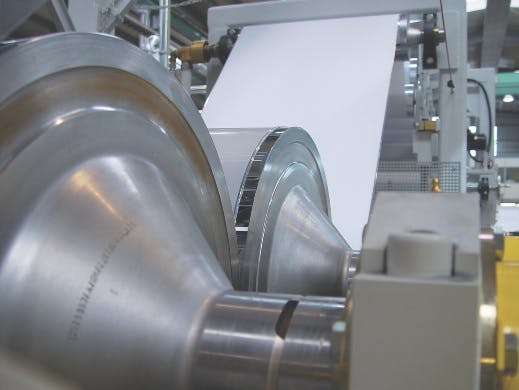 Example of a synchronized drive application in paper processing. Source: Lenze