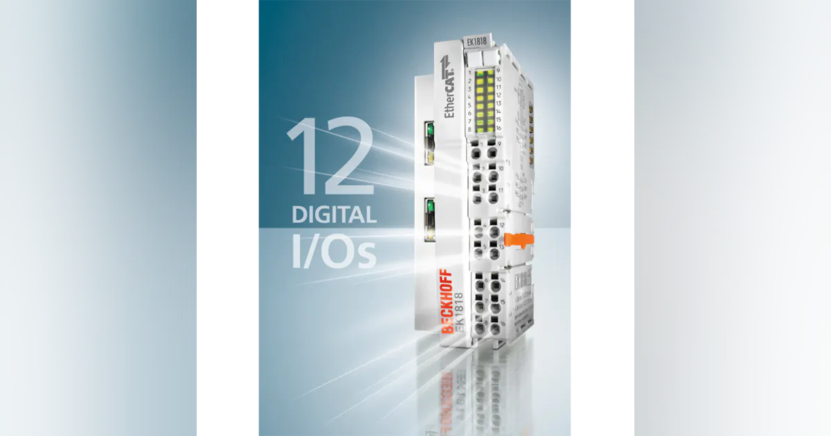 Beckhoff Os Beckhoff Automation: EtherCAT Coupler Integrates 12 Digital I/Os ...