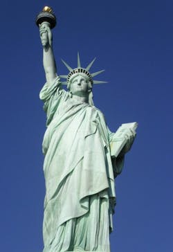 That Statue of Liberty gets a new emergency elevator system in fall 2012.